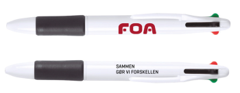 Kuglepen med 4-farvet blæk, pakkes med 50 stk, sort greb