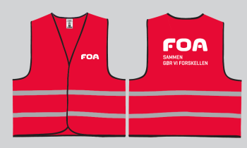 Sikkerhedsvest i rød med refleks - inkl. logo front + ryg, one size